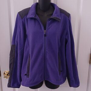 LL BEAN POLARTEC Purple Zip-Up Fleece Jacket with Pockets Size Medium